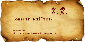 Kossuth Rátold névjegykártya